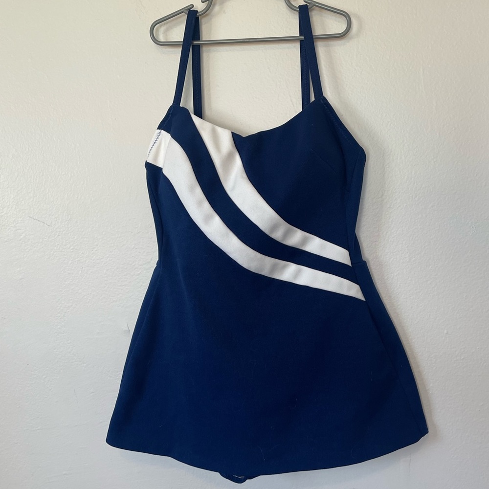 Vintage Robby Len Retro One Piece Skirted Swimsuit